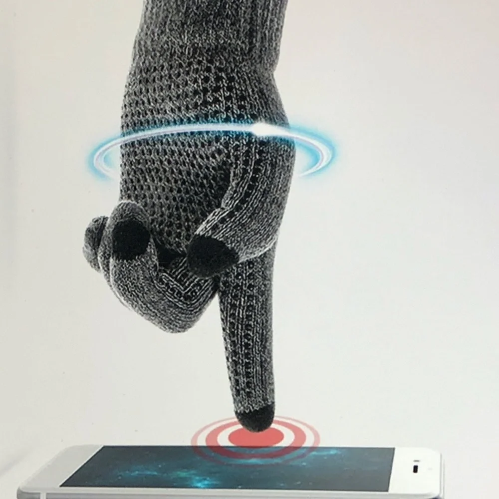 Gloves Greyish/Blue Anti-Skid Gloves Mobile /Everyday Winter Gloves